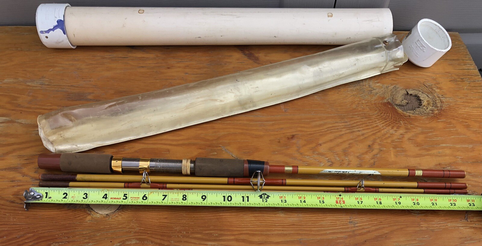Vintage Graphite ? Fiberglass Fishing Pole Fly Rod 7’2” Unknown Maker