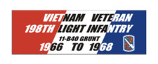 4" 198th light infantry brigade vietnam vet army bumper sticker decal usa made