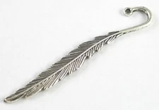 10PCS Tibetan silver slender leaf bookmark FC15673