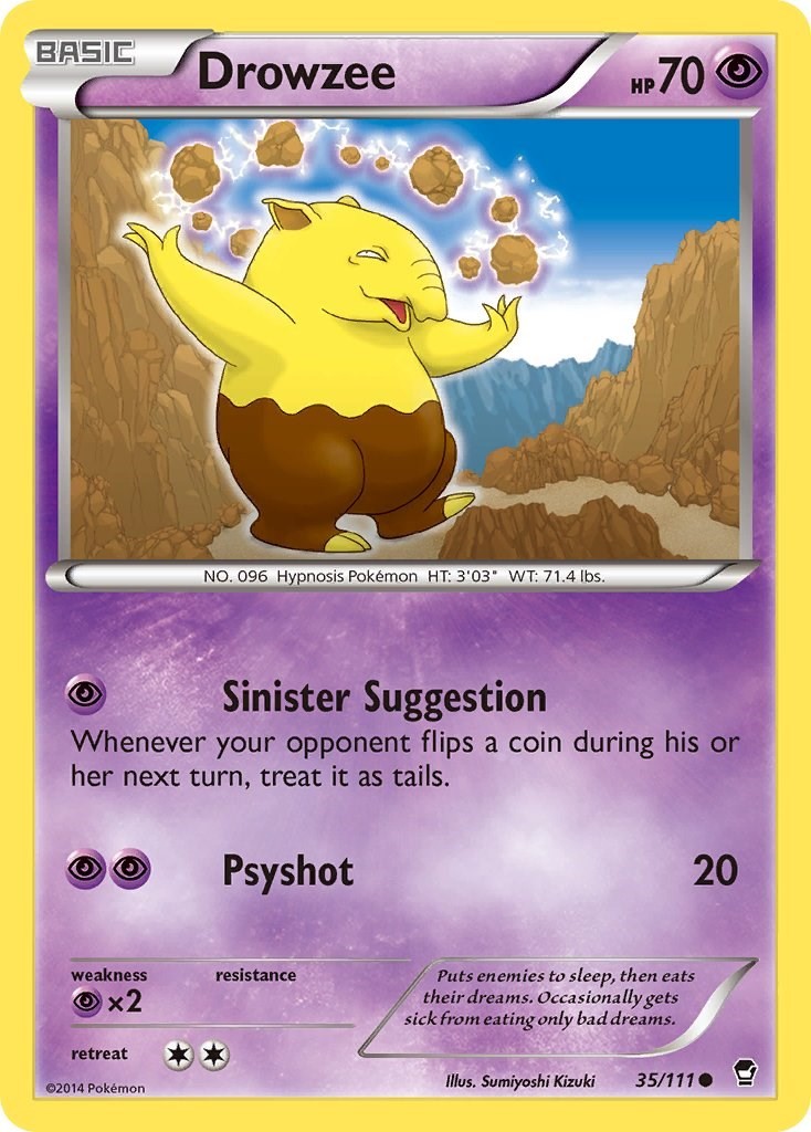LP Drowzee [XY - Furious Fists 35/111] Reverse Holofoil Common Pokemon TCG