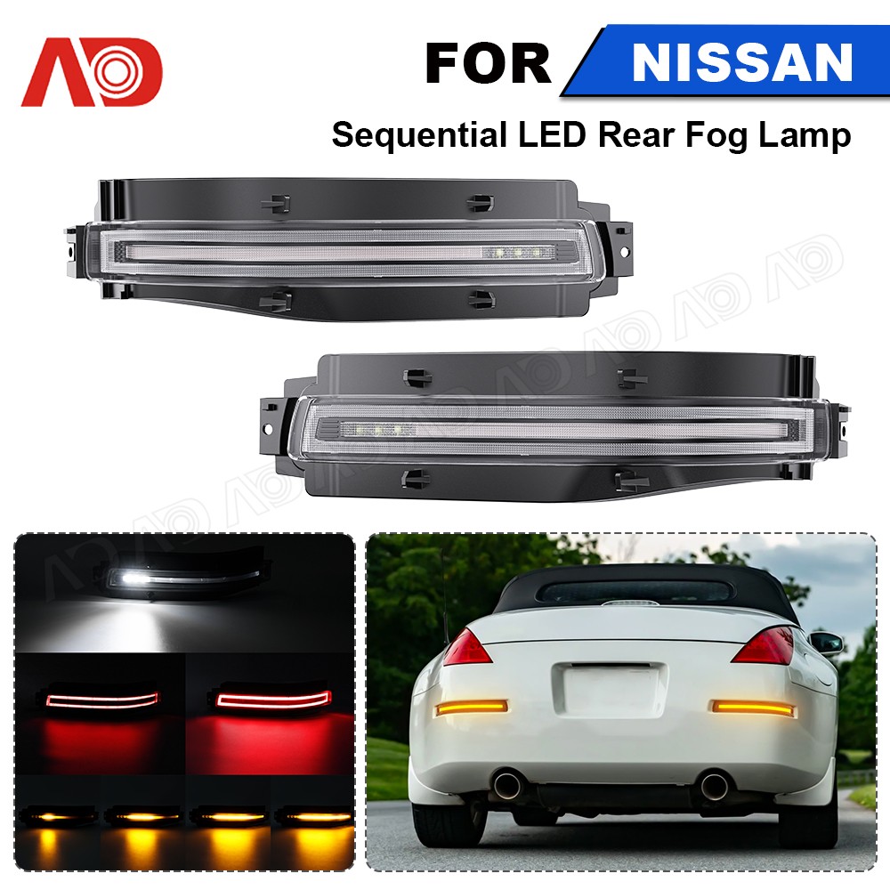 2x For Nissan 350Z 2003-2009 Clear LED Turn Signal Sequential
