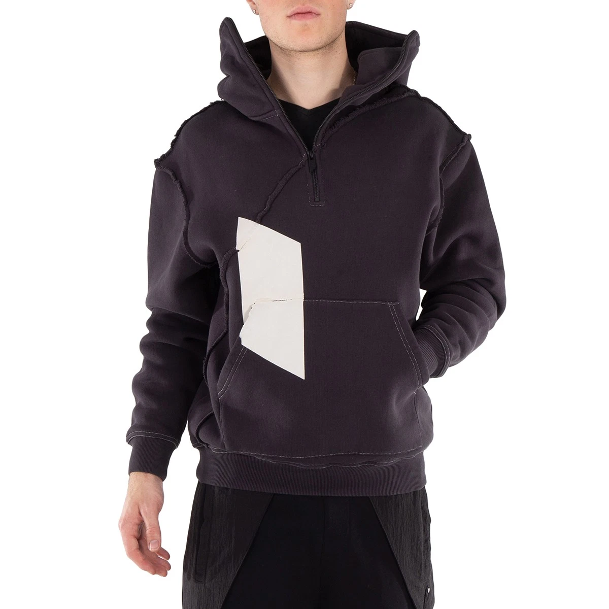 A COLD WALL* Felpa con cappuccio uomo A C Wall nera aspetto stampato