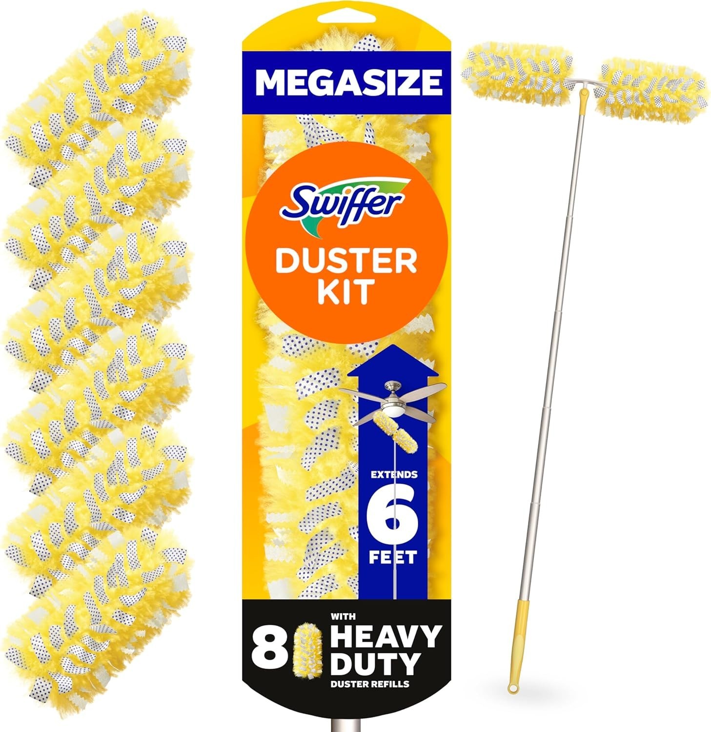 Swiffer Duster Kit with 6 ft Super Extendable Handle, Heavy 