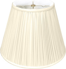 Royal Designs Deep Empire Gather Pleat Basic Lamp Shade, Beige, 9 x 18 x 14