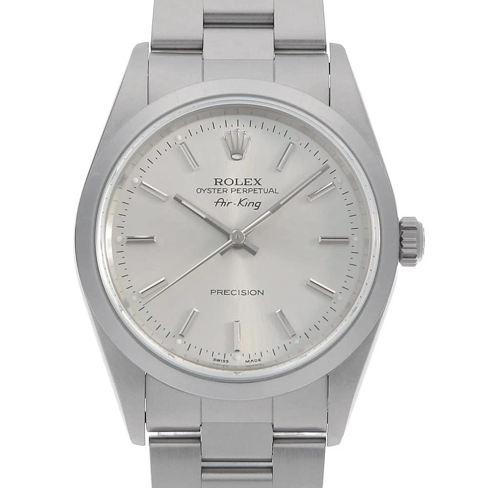 Rolex — ROLEX Air king 14000 Silver bar A Number second hand mens