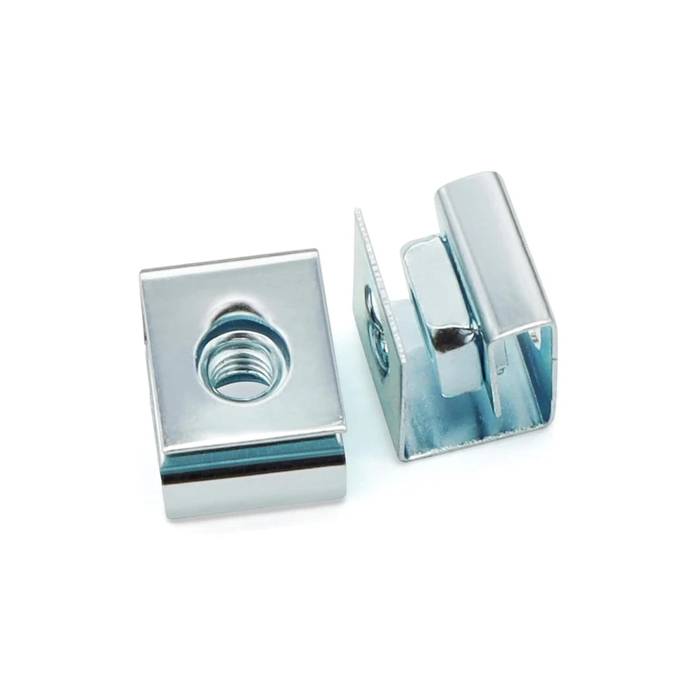 10-32 Slide-On Cage Nuts, Zinc Blue U Type Cage Nut, 25 Pieces - Image 3 of 4