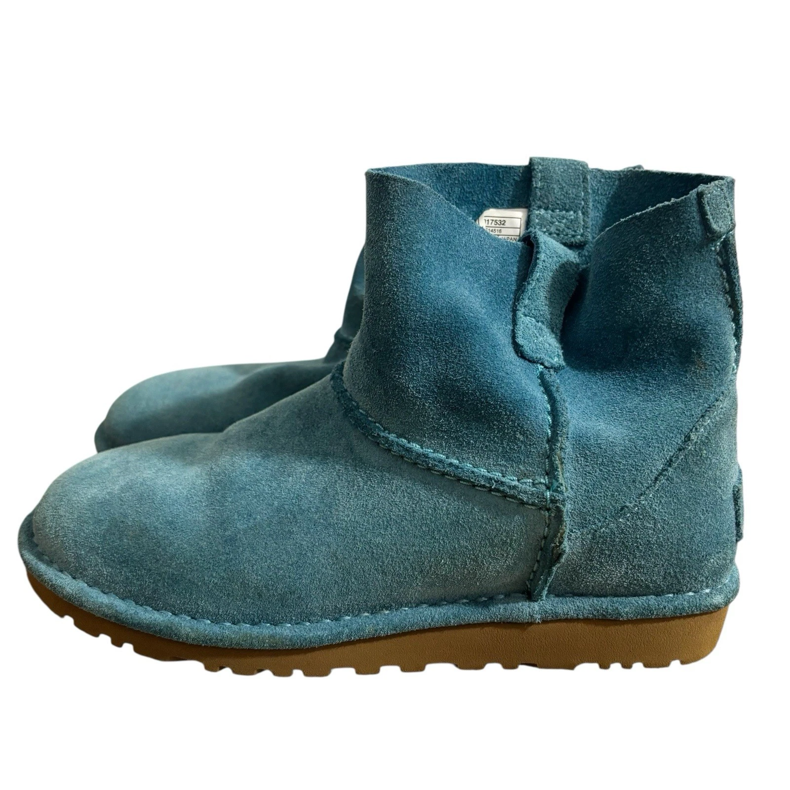 Stivali UGG donna classici sfoderati mini tempesta blu teal taglia 6 comodi usati in ottime condizioni