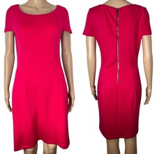 Tahari New Jeweled Neckline Pink Minimalist Sheath Knee Length Dress Size 6