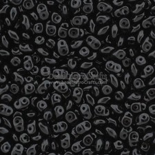 Czech SuperDuo 2-Hole Beads, JET Black 2.5x5mm 20 Grams