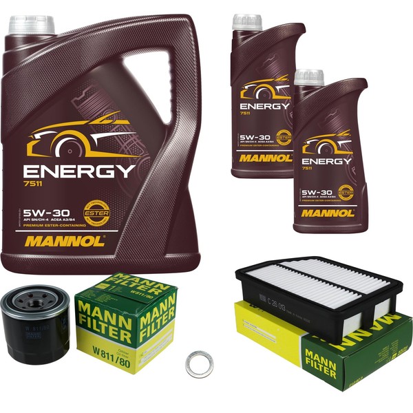 Inspektionspaket 7L Mannol Energy 5W-30 FüR Hyundai IX35 2.0 2.4 Dcvvt-I 4WD-image