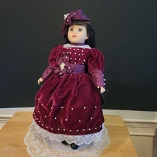 VictorianCollection by Melissa Jane 1996 Limited Edition Brunette Porcelain Doll