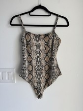 Princess Polly Snakeskin Strappy Bodysuit Women  s Dinner Going Out Feminine