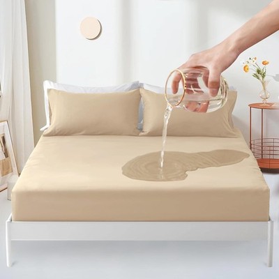 Mattress Protector Waterproof 90 x 200 cm Fitted Sheet Breathable Mattress To...
