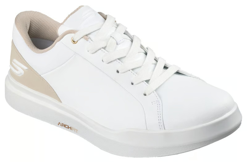 NEW MENS SKECHERS WATERPROOF RELAXED GO GOLF DRIVE 6 White Natural LEATHER Shoes