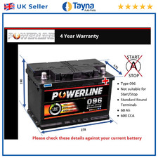 Battery fits CADILLAC CT6 ATS FLEETWOOD DEVILLE ALLANTE ELDORADO 096 New