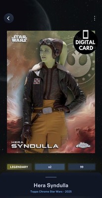 99cc HERA SYNDULLA TOPPS CHROME 2025 GREEN WAVE LEGENDARY Star Wars Card Trader