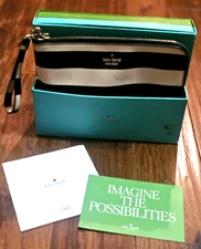 Kate Spade Everpurse Quentin Black & White Clutch Charge your iPhone with Box