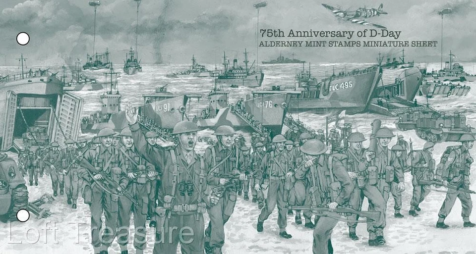 Alderney Stamps: "D-Day - 75th Anniversary" £3.00 MS Presentation Pack 2019 - Image 3 of 4