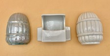 Vintage Ceramic Milk Glass Bird Cage Feeders/Water Cup Bowls - Japan 3pcs 