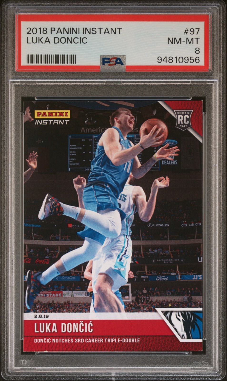 2018 PANINI INSTANT #97 LUKA DONCIC ROOKIE RC PSA 8