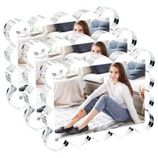 3 Pack 4x6 Inch Magnetic Acrylic Picture Frame,10 10mm Thick Block,Double Sid...