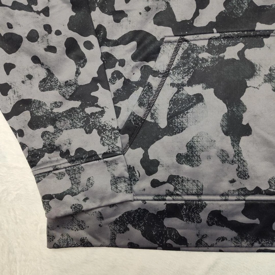 Moletom Under Armour com capuz masculino XL cinza preto camuflado ajuste solto pulôver tempestade - Imagem 3 de 4