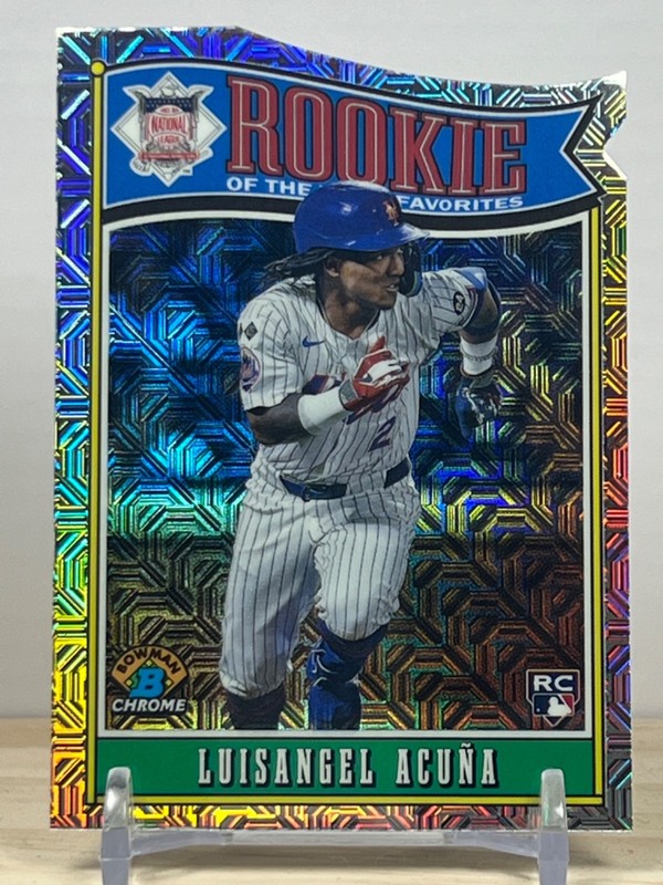 2025 Bowman Luisangel Acuna Rookie of the Year Favorites Mega Mojo Refractor RC