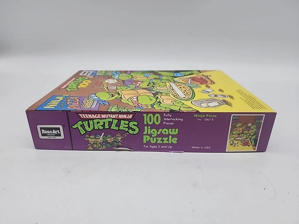 1990 TMNT Teenage Mutant Ninja Turtles Vtg Puzzle Ninja Pizza Complete In Box - Image 3 of 4