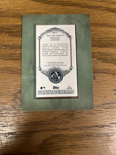2023 Allen & Ginter Aaron Judge Game Used Cloth Mem Card New York Yankees - Picture 4 of 4
