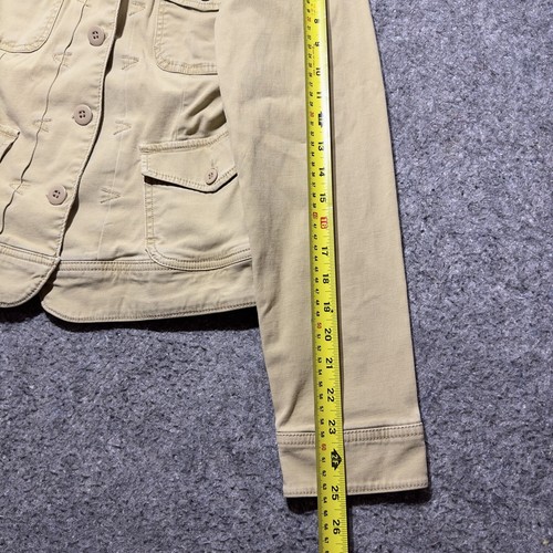 Lucky Brand Jacket Women's Size M Long Sleeve Button Up Collared Khaki W/Pockets - Picture 10 of 12