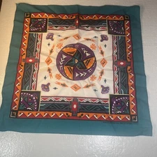 New HAV A HANK  Southwest Aztec Turquoise Bandana USA Made