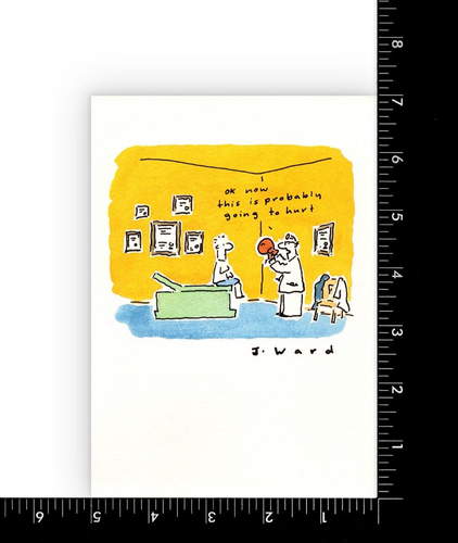 Funny GET WELL SOON Card, Doctor Visit Punching Glove Comic by J. Ward +Envelope - Picture 3 of 4
