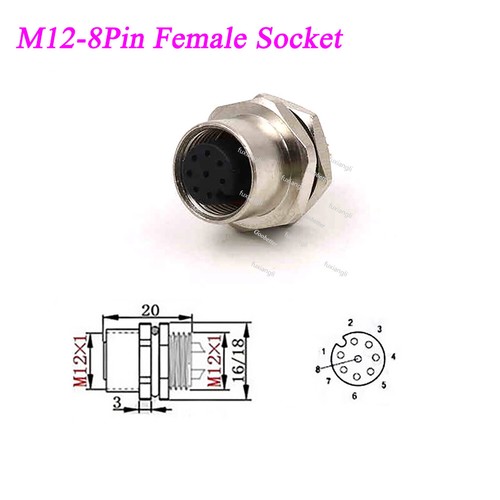 M12 4-12Pin Sensor Connector Male/Female Straight/Elbow Aviation Plug/Socket PG7 - Picture 24 of 29
