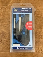 Staedtler Geo Set Geometry Set 8 Piece NEW Metal Compass Pencil Ruler Triangle