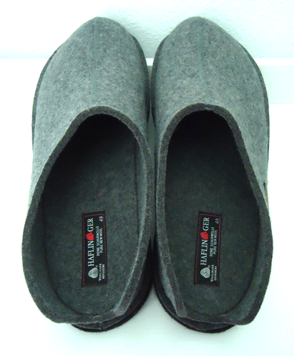 HAFLINGER Comfortable Boiled Wool Softsole Gray Slippers Very Warm Size-16/49 - Picture 3 of 11