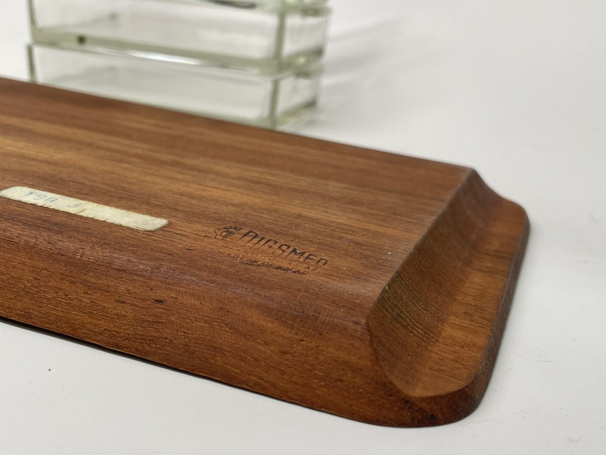 1964 Digsmed Denmark Teak Wood 3 Tray Glass Serving Hors-d