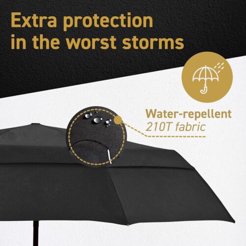 EEZ-Y Compact Travel Umbrella w/Windproof Double Canopy Construction - Auto Open - Picture 2 of 8
