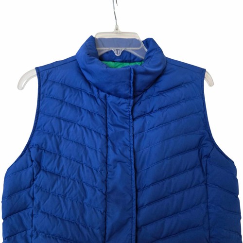 Talbots Vest Womens Medium Blue Pockets Duck Down Feather Fill Quilted Puffer - Picture 9 of 13