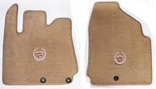 NEW! Tan Floor Mats 2010 - 2016 Cadillac SRX Official Crest Logo in Silver Pr A