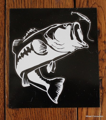 Large Mouth Bass & Lure Window Decal Outdoors Fisherman Sticker White transfers - Bild 8 von 10