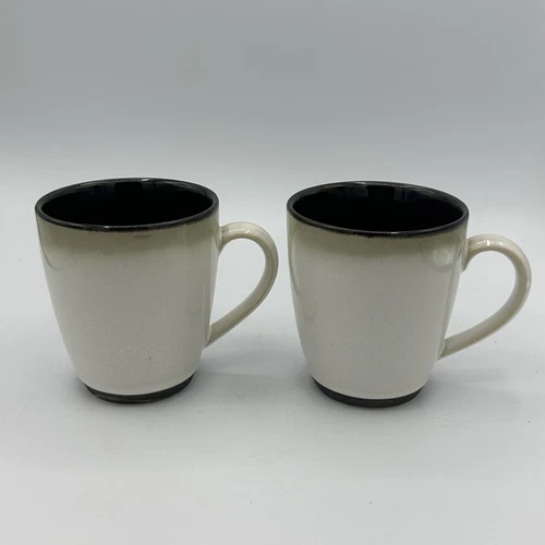 SANGO Nova Black #4932 Coffee Mug Tea Cup Sand Cream Dinner Ware Replacements 2