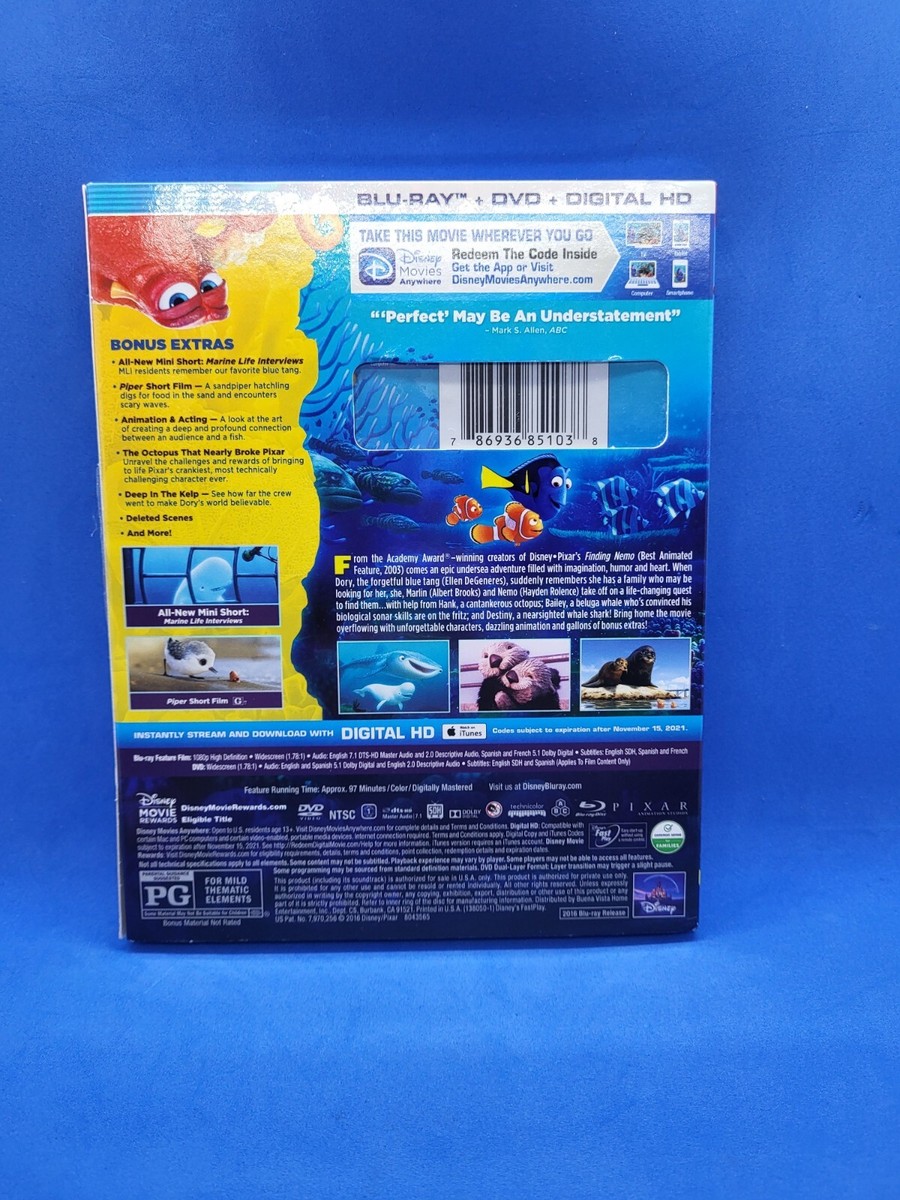 Finding Dory (Blu-ray, 2016) NEW/SEALED - DVD / Digital HD Pixar
