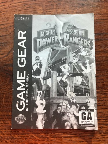 Mighty Morphin Power Rangers Sega Game Gear Instruction Manual Only