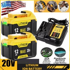 Replace Battery or Charger For DeWalt 20V Max 12.0AH/8.0AH Lithium DCB201 DCB206
