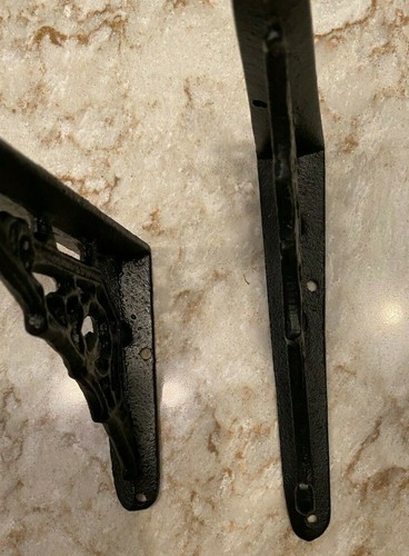 BLACK small cast iron wall shelf BRACKETS - pairs - Picture 5 of 5