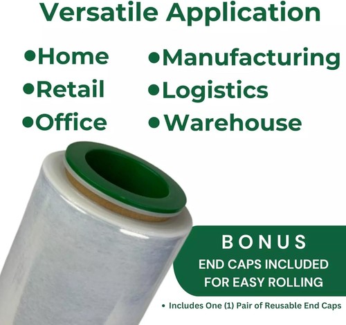 18" Stretch Film/Wrap 1000 ft 80 Gauge Industrial Clear Packing Moving Plastic - Picture 5 of 8