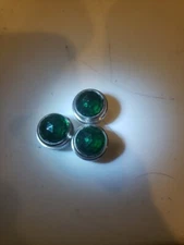 3 pack Osram Sylvania 30102 pilot light green jeweled Lens  JLG code 321310