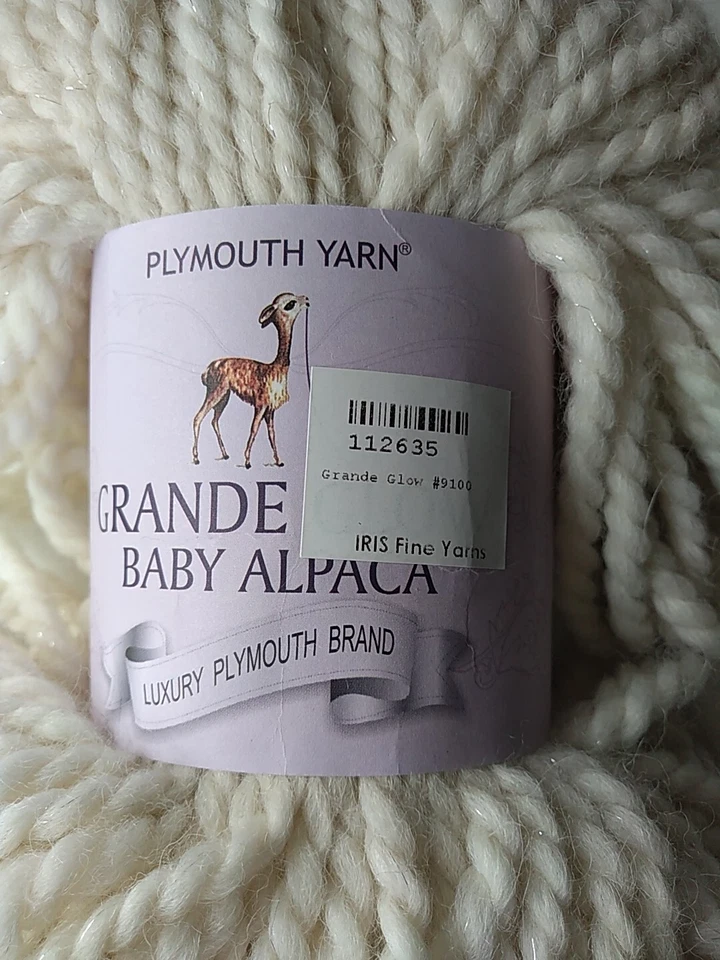 Crema de alpaca para bebé Plymouth Yarn Grande Glow 9100 - 1 madeja nueva Foto 2 de 4