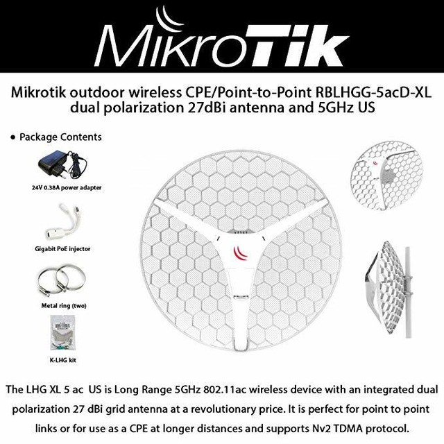 Mikrotik Lhg Xl 5 Ac 5ghz 802 11ac 27dbi Wireless Ap Rblhgg 5acd