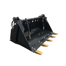 Agrotk Mini Skid Steer 4 in 1 Bucket Loader Attachment Skidsteer Tooth Buckets